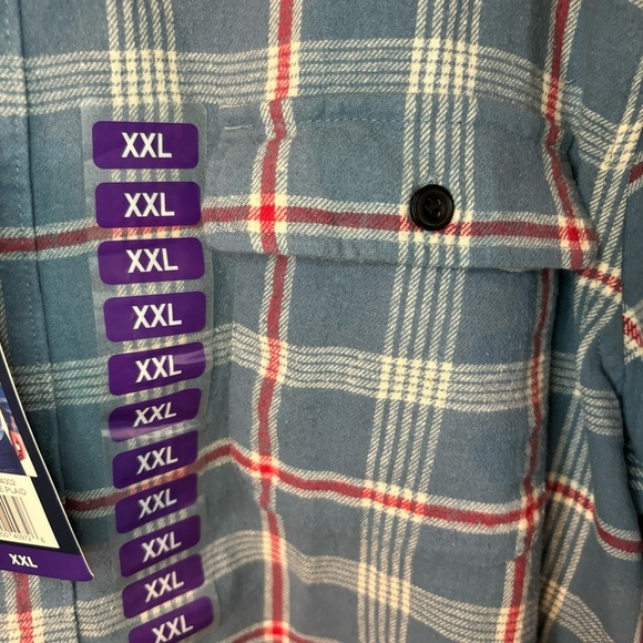 NWT Lucky Brand Men's Shirt Blue Red Plaid Soft Cotton Button-Down Classic Fit - Picture 4 of 11